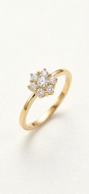 Gold Floral Diamond Ring