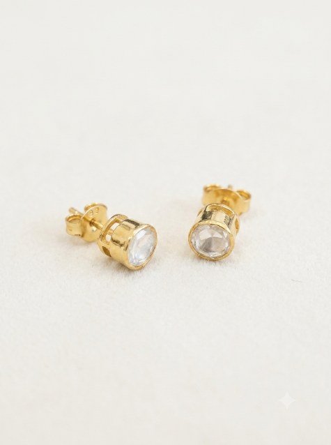 Gold-Plated Silver 925 Stud Earrings