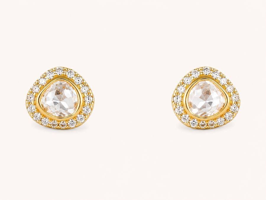 Silver Gold Plated Mossonite Studds
